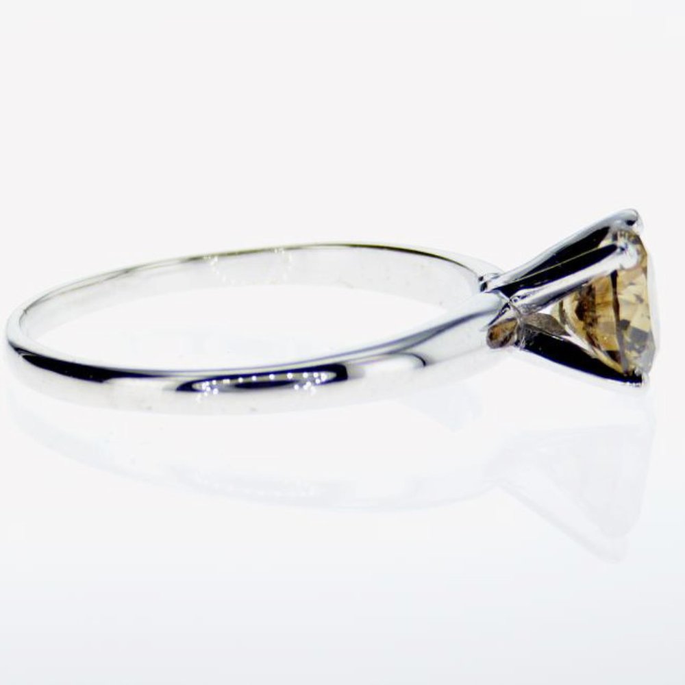 Solitaire Diamond Engagement Ring Champagne 1.10CT - Picture 5 of 5